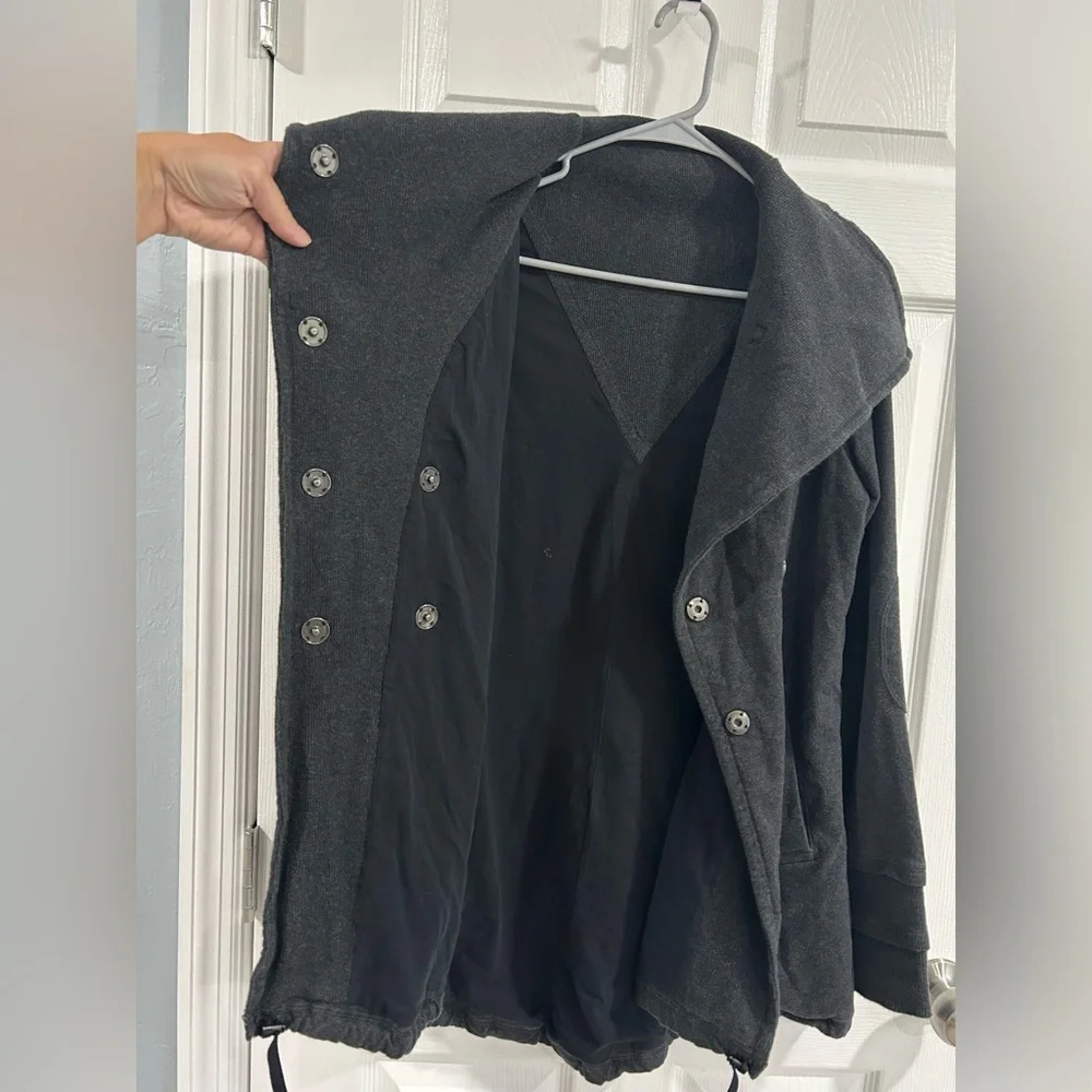 Lululemon Gratitude Wrap Double Breasted Jacket Pea Coat Charcoal Gray Size 8